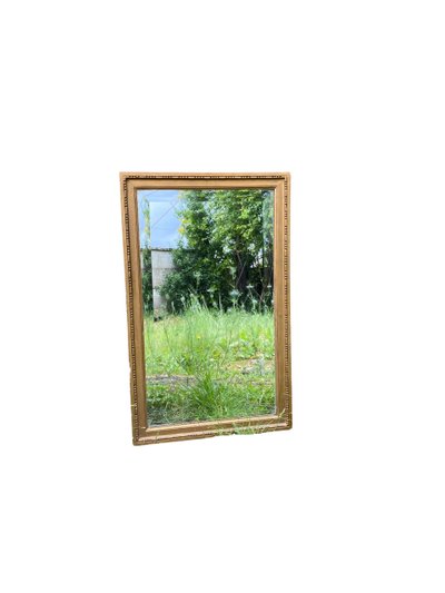 19th Century Beveled Mirror in Gilded Wood, Louis XVI Style – 45 x 72 cm