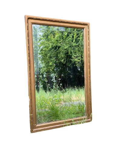 19th Century Beveled Mirror in Gilded Wood, Louis XVI Style – 45 x 72 cm
