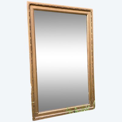 19th Century Beveled Mirror in Gilded Wood, Louis XVI Style – 45 x 72 cm