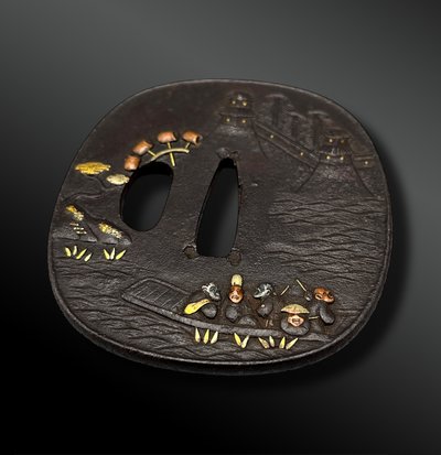 TSUBA Naga Maru Gata - Giappone - Periodo Edo (1603-1868)