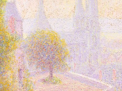 Jules CONTANT, Veduta di Blois con la chiesa di Saint-Nicolas du Foix