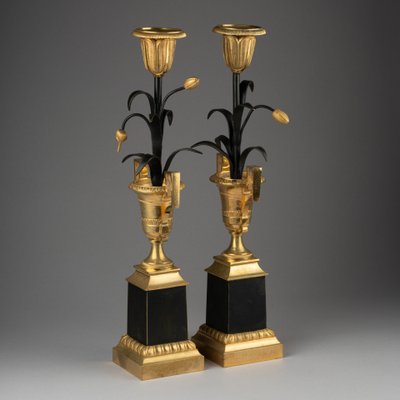 Pair of "Return from Egypt" Candlesticks, First Empire Period