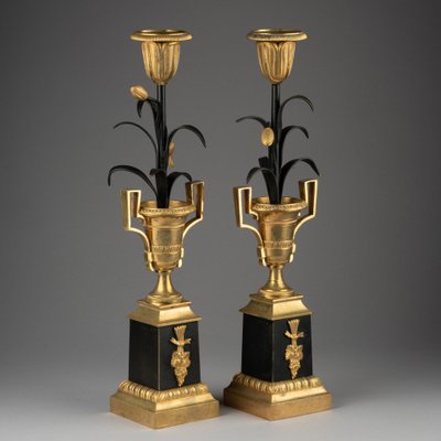 Pair of "Return from Egypt" Candlesticks, First Empire Period