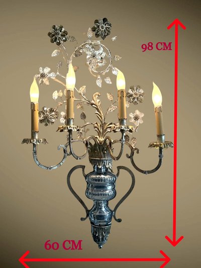 LARGE WALL LIGHT BY "BANCI FIRENZE ITALY DESIGN REGENGE" FROM THE 60S
