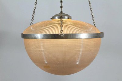 HOLOPHANE Very important and rare double glass reflector pendant light CIRCA 1930