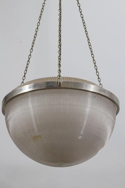 HOLOPHANE Very important and rare double glass reflector pendant light CIRCA 1930