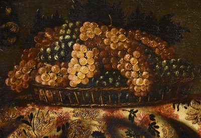 Still Life With Carpet, Basket Of Grapes And Figs, Antonio Gianlisi II 