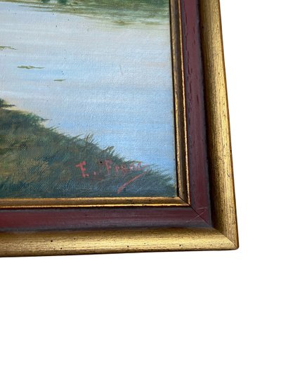 Cow by a River – French School, late 19th century