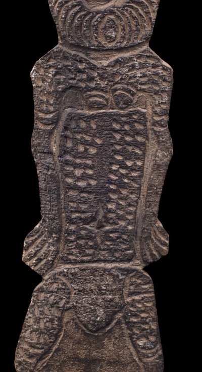 Pig charm, engraved bark, tribal art, Oceanic art, first art, Oceania, sculpture