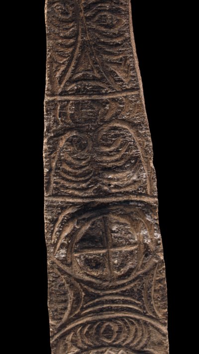 Pig charm, engraved bark, tribal art, Oceanic art, first art, Oceania, sculpture