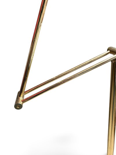 Articulated halogen lamp in chrome-plated brass – 1990s design – Made in Italy – Height 155cm