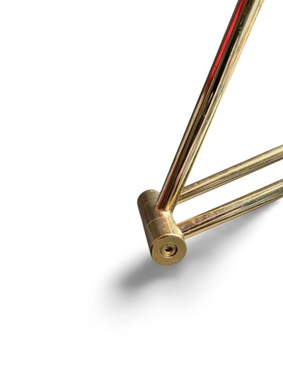 Articulated halogen lamp in chrome-plated brass – 1990s design – Made in Italy – Height 155cm