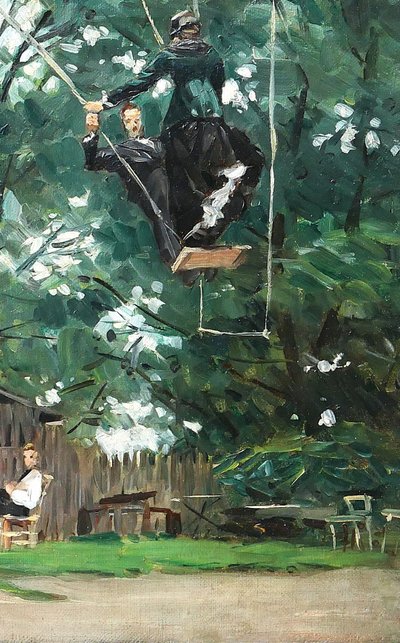 Alexandre BRUN 1853-1941 The Swing at the Guinguette, painting 1879 impressionism
