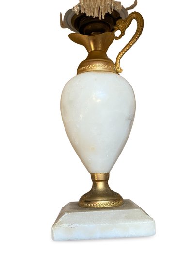 Neoclassical lamp in alabaster and gilded bronze – Height 30cm