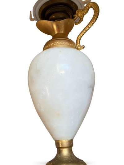 Neoclassical lamp in alabaster and gilded bronze – Height 30cm