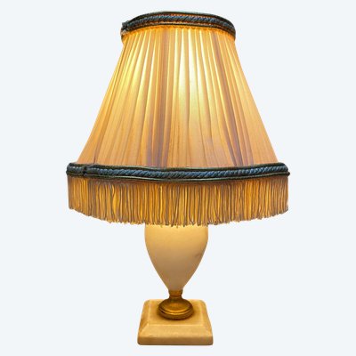 Neoclassical lamp in alabaster and gilded bronze – Height 30cm