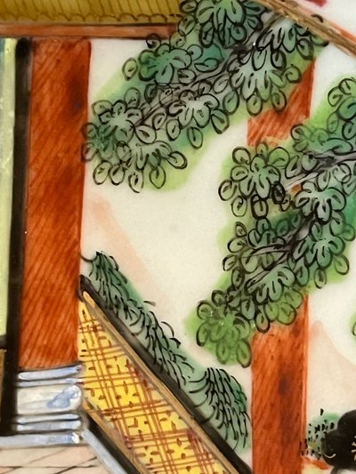 19th century Cantonese porcelain plate, famille rose