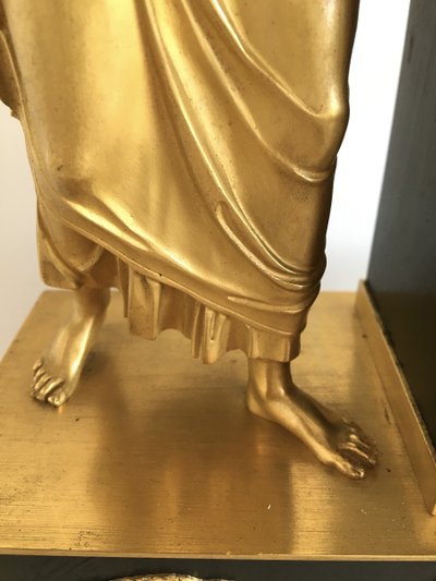 19th century gilt and patinated bronze clock, Restoration period