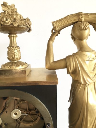 19th century gilt and patinated bronze clock, Restoration period