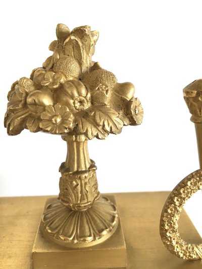 19th century gilt and patinated bronze clock, Restoration period