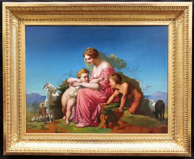 FRENCH SCHOOL circa 1860, circle of Henri LEHMANN, Mother, children and goats (LARGE FORMAT)