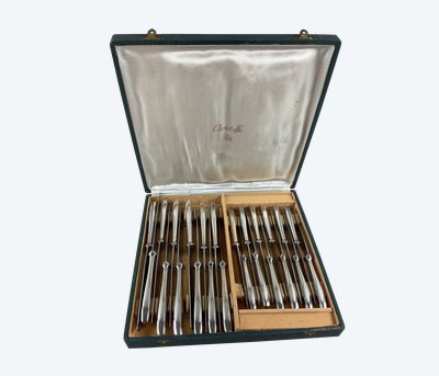 Christofle SAIGON/CIRTA model knives, art deco style