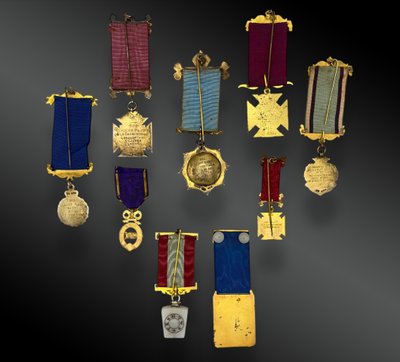 Set of nine Masonic medals. First half of the 20th century.