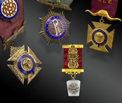 Set of nine Masonic medals. First half of the 20th century.