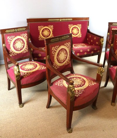 19th century Empire mahogany living room