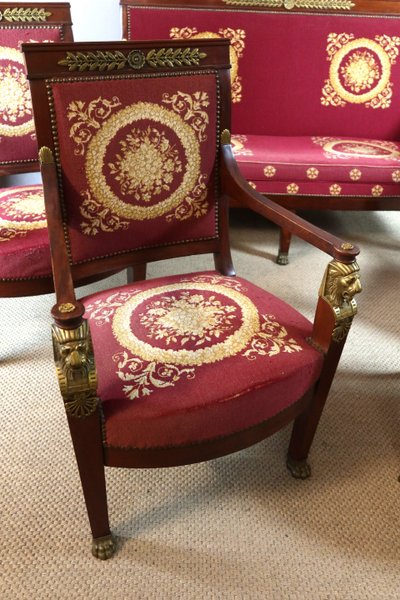 19th century Empire mahogany living room