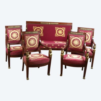19th century Empire mahogany living room