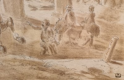 Jean-Baptiste LE PAON - Military scene near a castle