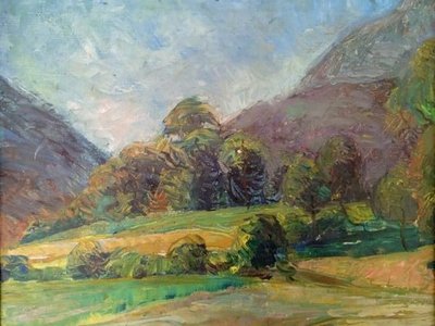 Armand PETITJEAN ? (geboren 1909?) Pyrenäen-Landschaft.