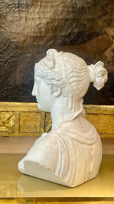 Busto in gesso, stile antico, fine XIX secolo 