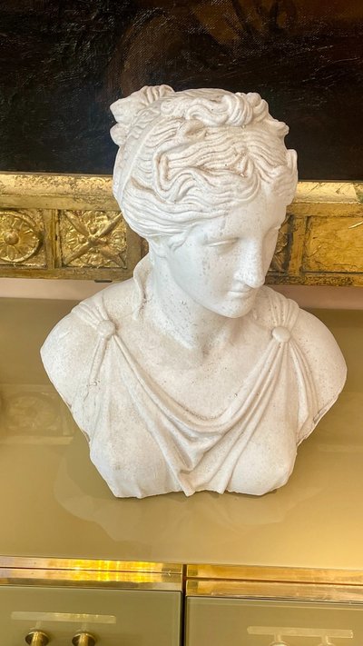 Busto in gesso, stile antico, fine XIX secolo 