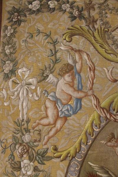 Dekoratives Projekt mit mythologischer Dekoration Gouache auf Leinwand signiert E. Pacheran 1896 H: 220 cm