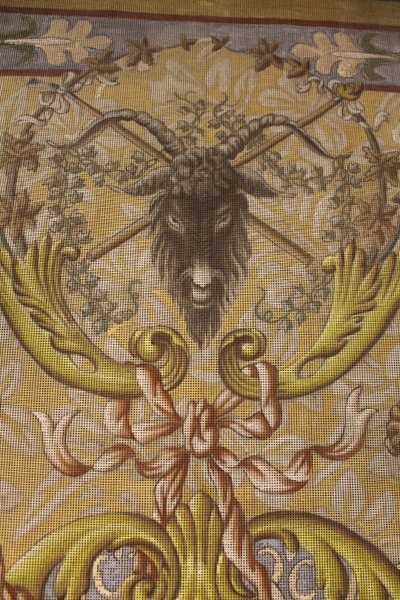 Dekoratives Projekt mit mythologischer Dekoration Gouache auf Leinwand signiert E. Pacheran 1896 H: 220 cm