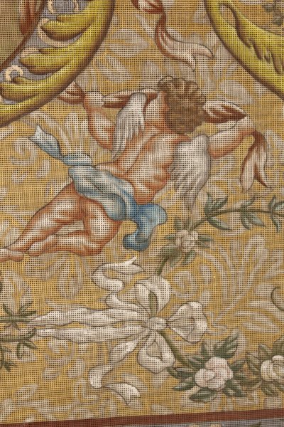 Dekoratives Projekt mit mythologischer Dekoration Gouache auf Leinwand signiert E. Pacheran 1896 H: 220 cm