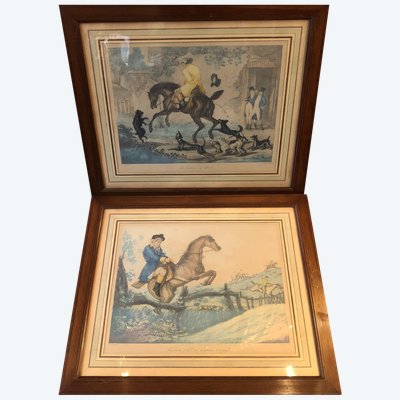 D'après Carle Vernet, deux gravures hippiques satyriques