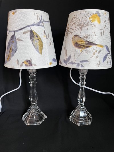 PAIR OF CANDLE HOLDERS in cut crystal.