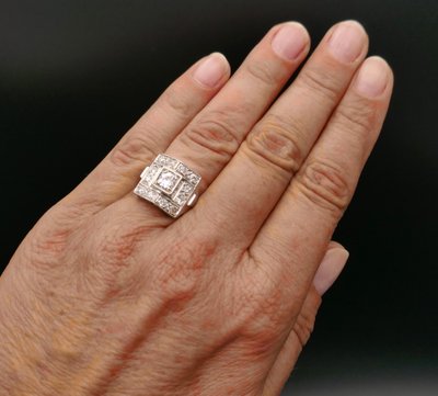 Art-Deco-Diamantring 1,35 Karat.