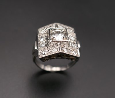 Art-Deco-Diamantring 1,35 Karat.