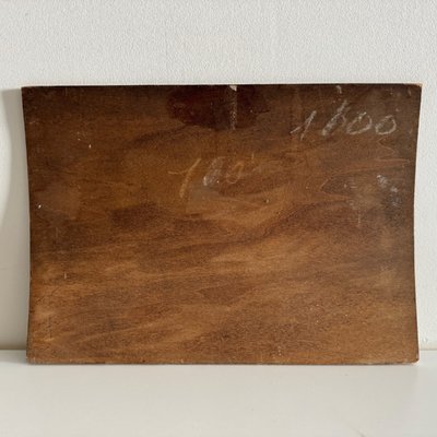 Olio su pannello di legno di Richard raffigurante un giardino di proprietà