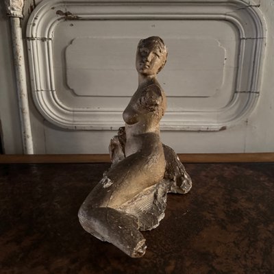 Studio plaster by Charles Filleul young seated nude woman