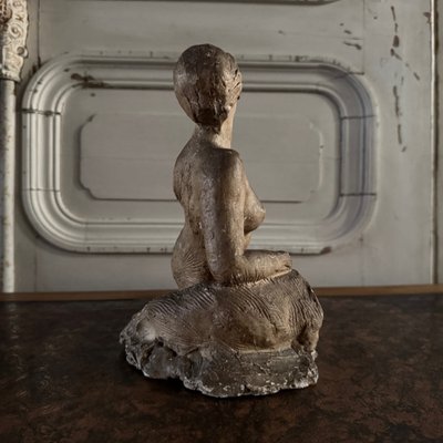 Studio plaster by Charles Filleul young seated nude woman