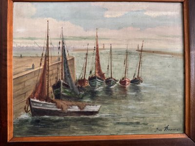 Öl auf Leinwand XX. Fischerboote von Jean Bernard Saint-Nazaire