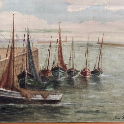Öl auf Leinwand XX. Fischerboote von Jean Bernard Saint-Nazaire