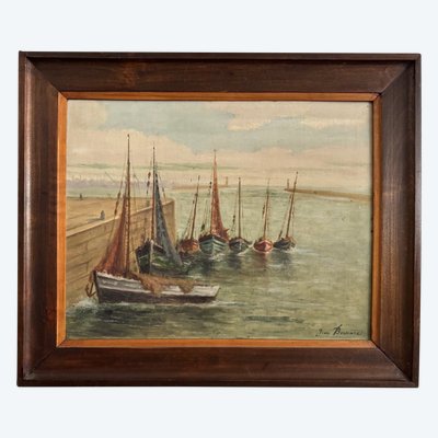 Öl auf Leinwand XX. Fischerboote von Jean Bernard Saint-Nazaire