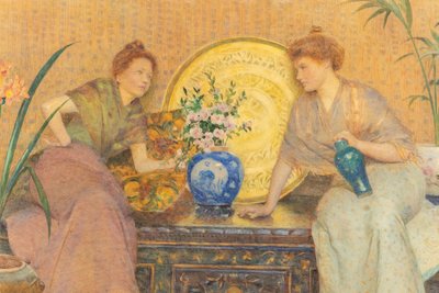 Sussurri e porcellana, acquerello di Hector Caffieri (1847–1932)