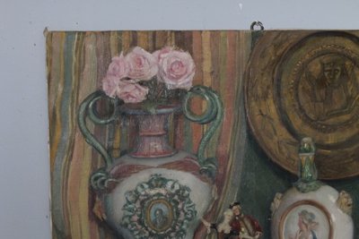 Antikes Ölgemälde auf Leinwand Augusto Baracchi (Modena 1878 – Mailand 1942) 1923 „Sammler“ m
